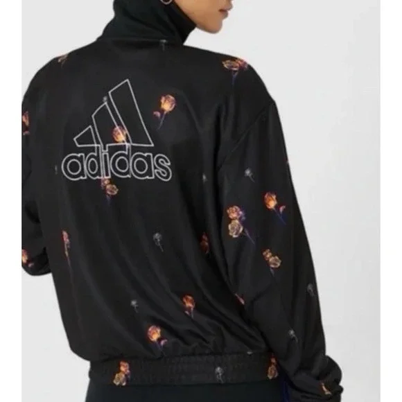 Adidas Women's Full Zip Rose Floral Print Track Jacket Size XS - Picture 10 of 10